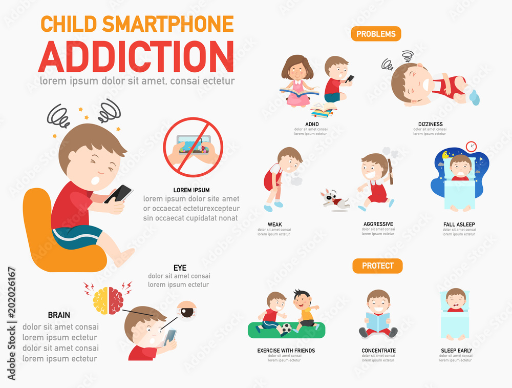 smartphone addiction illustration