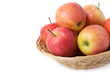 Apples in a basket on white background
