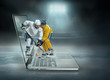 ice hockey Players in dynamic action 