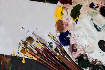 Artist paint brushes background.