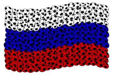 Wall Mural - Russian flag, consisting of football balls