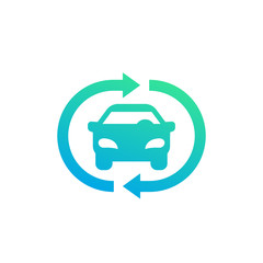 Sticker - carsharing service icon, vector logo element