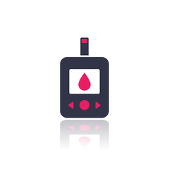 Poster - Glucose meter, glucometer icon on white