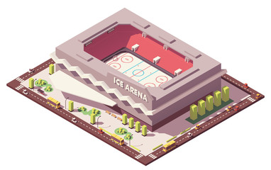 Wall Mural - Vector isometric low poly ice hockey rink