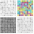 100 aquaculture icons set vector in 4 variant for any web design isolated on white