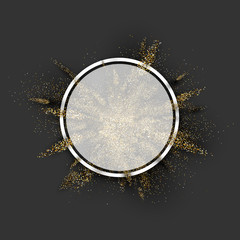 Canvas Print - Round background with golden glitter explosion.