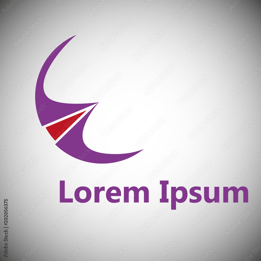 logo with text/The picture shows a semi-circle logo associated with the text. Logo for a new company, institution.