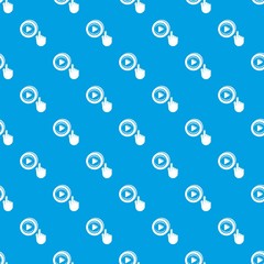 Poster - Play video pattern vector seamless blue repeat for any use