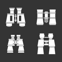 Poster - Binoculars icon set vector white isolated on grey background 