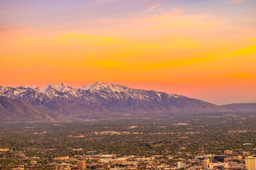 Wall Mural - Beautiful Sunset in Salt Lake City, Utah