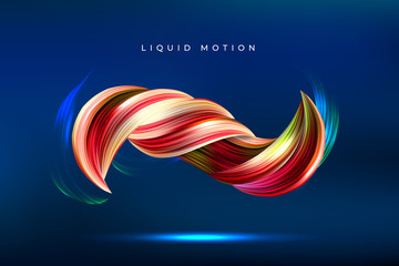 Wall Mural - colorful geometric background. fluid shapes composition, 3d abstract paint brush stroke. color spira