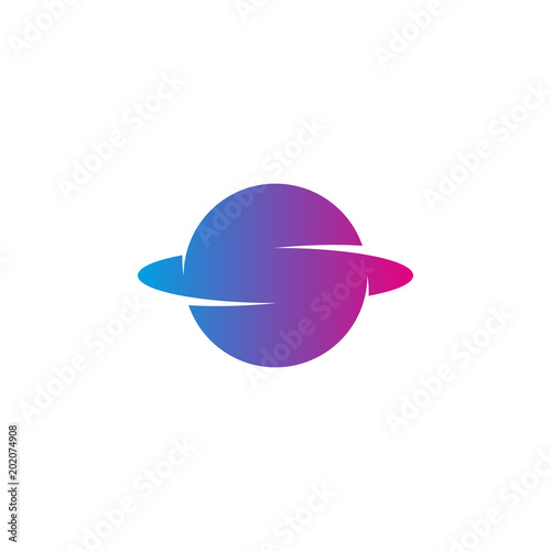 Letter S Logo Trendy Grant Color Planet Shape With Orbit Letter S Logo Trendy Grant Color Planet Shape With Orbit
