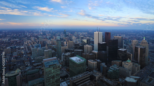 Plakat Widok z lotu ptaka centrum Toronto