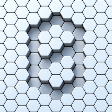 Hexagonal grid number ZERO 0 3D