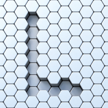 Hexagonal grid letter L 3D