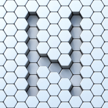 Hexagonal grid letter N 3D