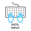 data input thin line icon, sign, symbol, illustation, linear concept vector 