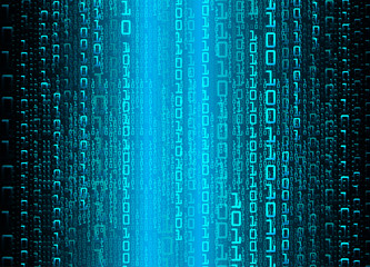 binary circuit board future technology, blue cyber security concept background, abstract hi speed digital internet.motion move blur. pixel vector