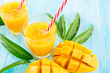 Refreshing cold mango juice drinks for summer
