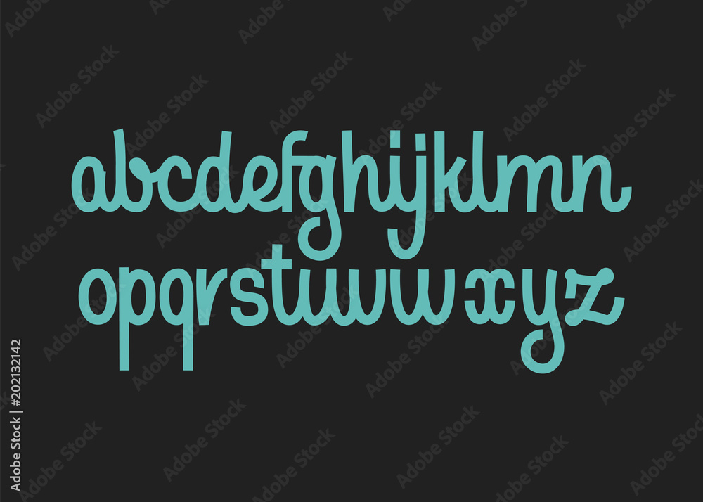 Calligraphic vector script font. Handwritten brush style modern ...