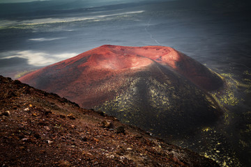 Wall Mural - Cone after the eruption of Tolbachik volcano in Kamchatka.