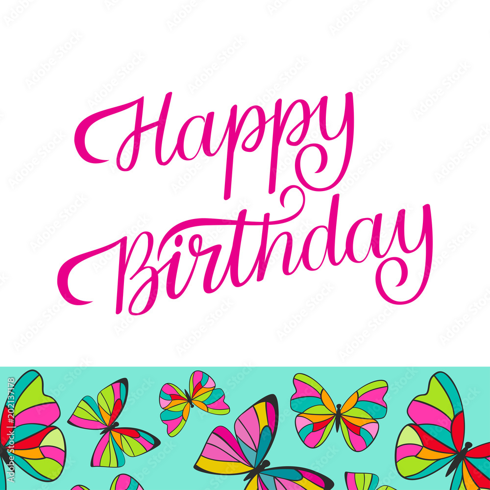 Happy Birthday Greeting Card Template Foto Poster Wandbilder Bei