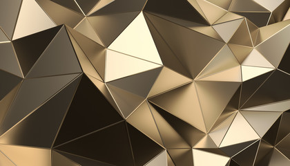 Poster - Abstract 3d rendering of triangulated surface. Modern background. Futuristic polygonal shape. Low poly minimalistic design for poster, cover, branding, banner, placard.