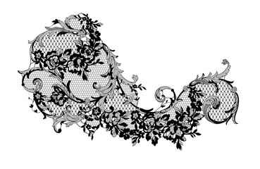 Wall Mural - lace flower element