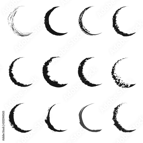Cuadros en Lienzo Set imprint trail cups on white, vector Coffee and tear stains left by the cup b