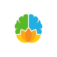 Canvas Print - Lotus Brain Logo Icon Design