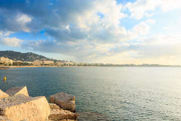 Wall Mural - Cannes beach day view, France.