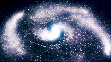 Poster - Space animation background with nebula, stars. The Milky Way, the Galaxy and the Nebula. Animation galaxy blue in space