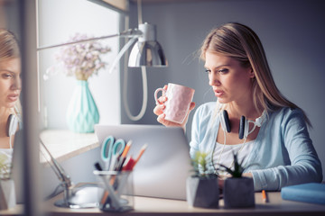 Wall Mural - Freelancer working from home