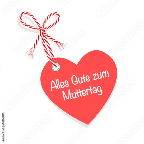 Herz Zum Muttertag Herz Mit Alles Gute Zum Muttertag Vektor Illustration Isoliert Auf Weissem Hintergrund Stock Vector Adobe Stock