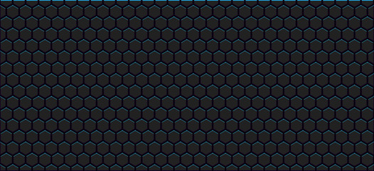 Abstract black hexagon texture background