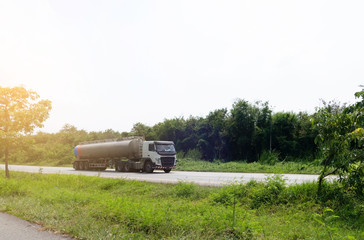 container trucks Logistic by Cargo truck on the road .