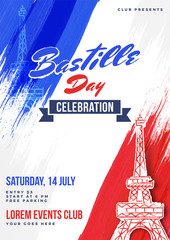 Wall Mural - Happy Bastille Day celebration background.