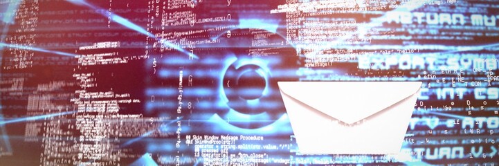 Poster - Composite image of graphic of envelope on white background