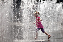 Playing In The Water Fountain - Toronto, Canada
