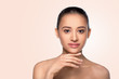 © Peakstock - Beauty Woman Portrait. Beautiful brunette woman with perfect fresh clean skin posing and looking at camera. Spa and Skin Care Concept