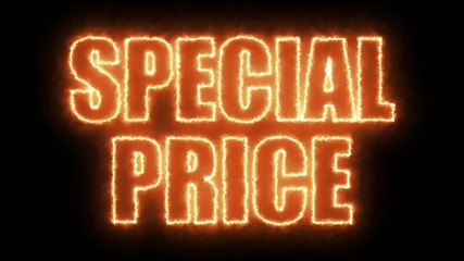Poster - Letters of Special price text on black, 3d render background, computer generating for trading