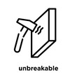unbreakable icon isolated on white background
