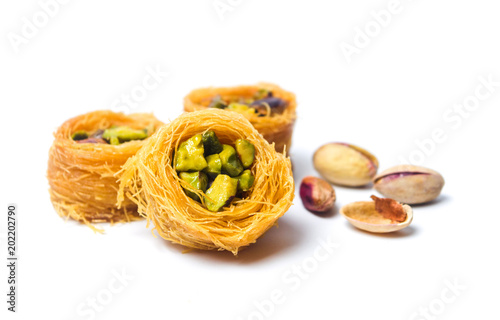 Fotografie, Obraz Middle Eastern dessert with pistachio called mabroume