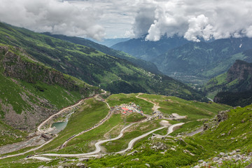 Wall Mural - View from Rohtang pass at beautiful green Kullu valley in Himachal Pradesh state, India