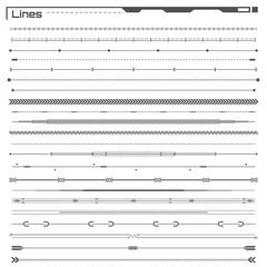 Poster - Set of black hud lines infographic elements. Futuristic user interface. Virtual graphic. Infographic elements. Digital dashboard panel illustration
