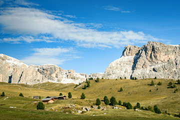 Wall Mural - landscape of valley in the dolomites alps