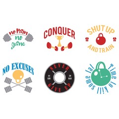 Set of fitness motivators in color