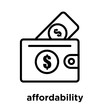 affordability icon isolated on white background
