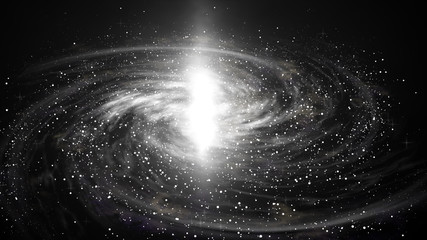  Spiral Galaxy in deep space, 3D illustration