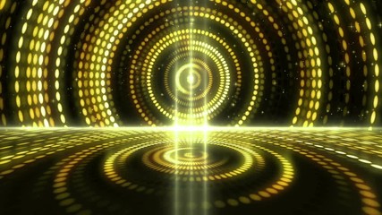 Poster - Futuristic abstract glittering moving golden and elegance lights pattern for stage performance show and video jockey  background and screensaver